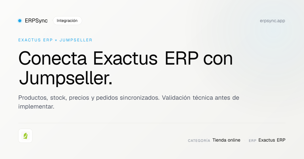 Integración Exactus ERP + Jumpseller · ERPSync